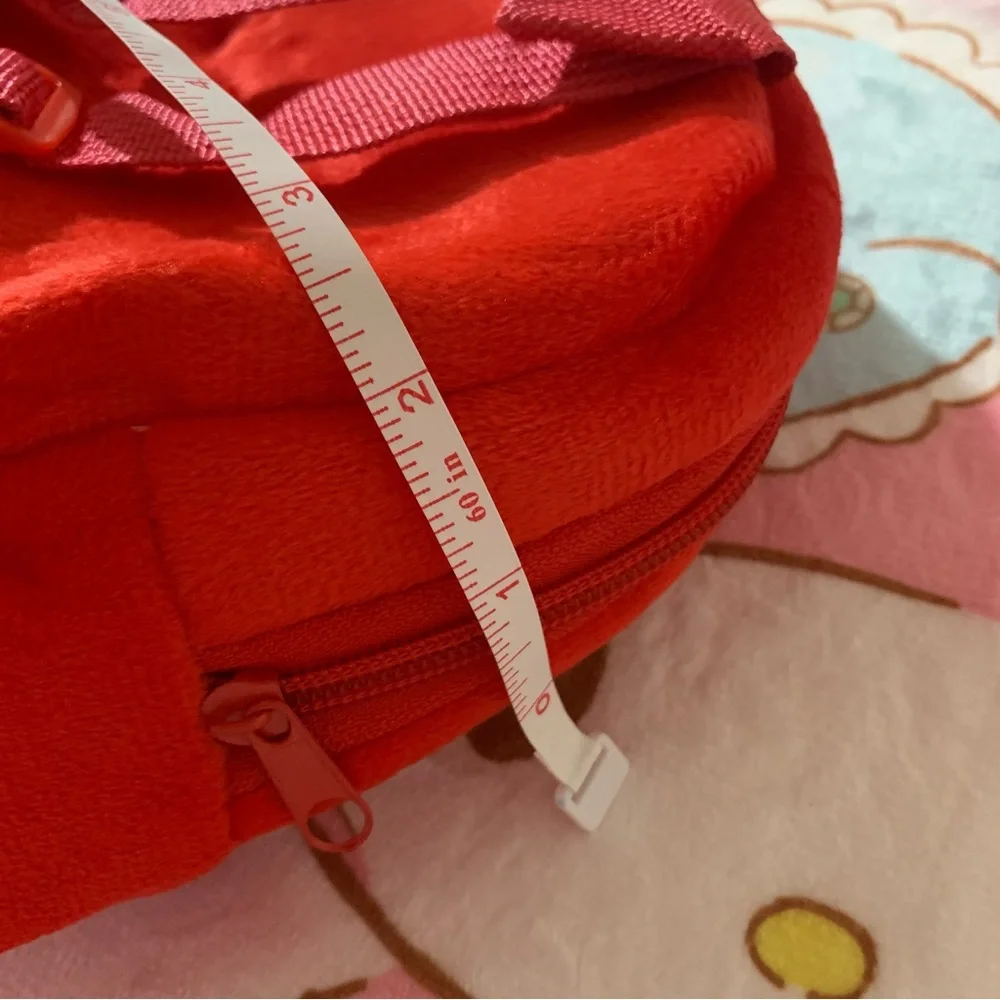 Hello Kitty Red and White Plush Mini Backpack with Front Pocket NWOT